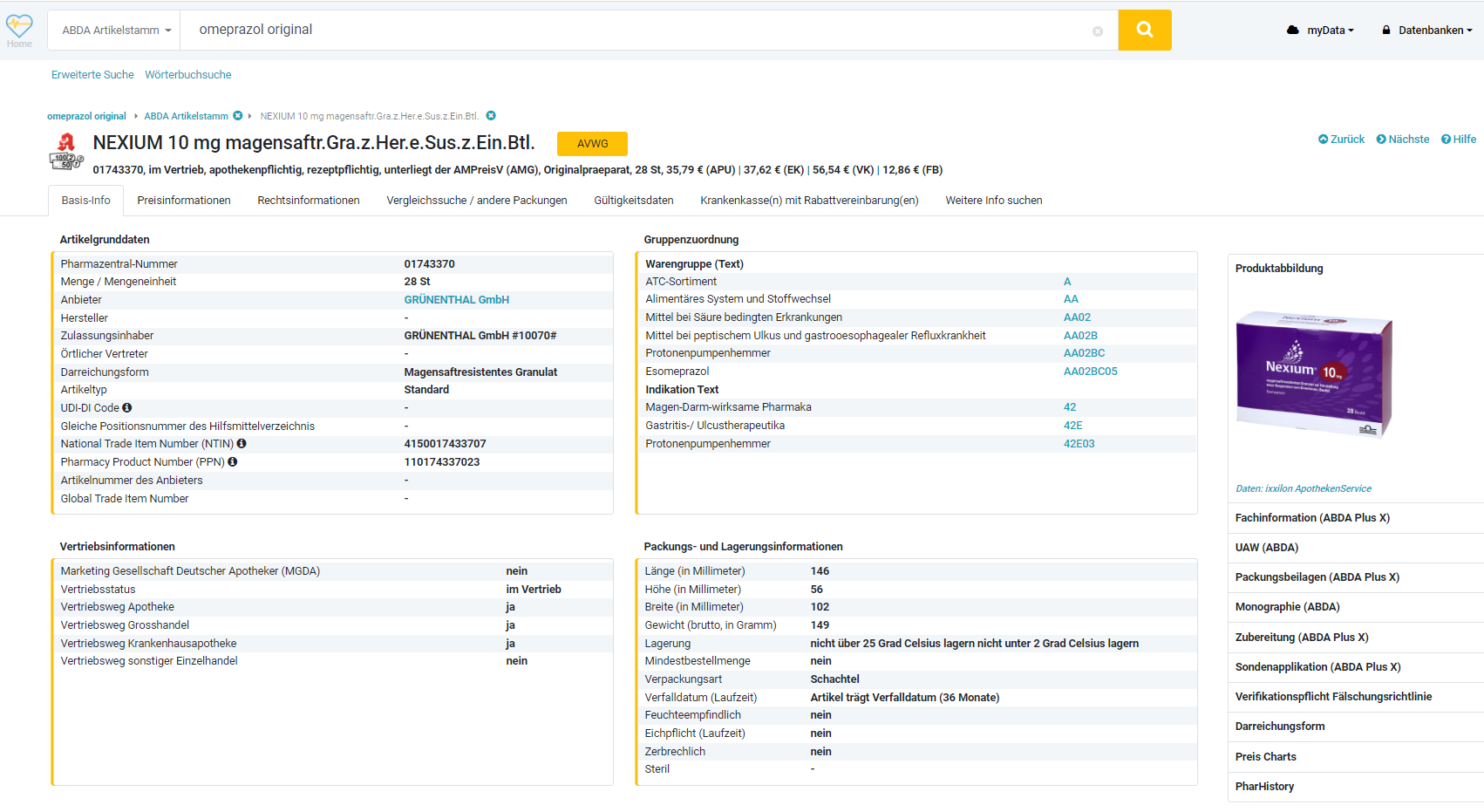 PZN Verzeichnis Online Pharmazentralnummern Suchen Finden
